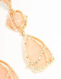 Gold Pink Acrylic Wrapped Drop Earrings - link has visual effect only