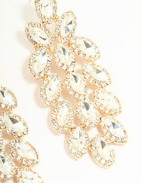 Gold Diamante Marquise Statement Drop Earrings - link has visual effect only