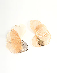 Gold Wire Petal Stud Earrings - link has visual effect only