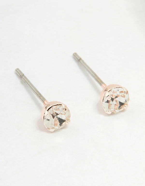 Rose Gold Diamante Cupchain Drop Earrings