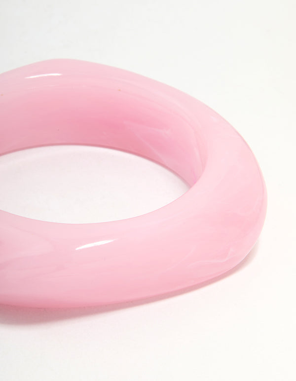 Pink Acrylic Marbled Bangle