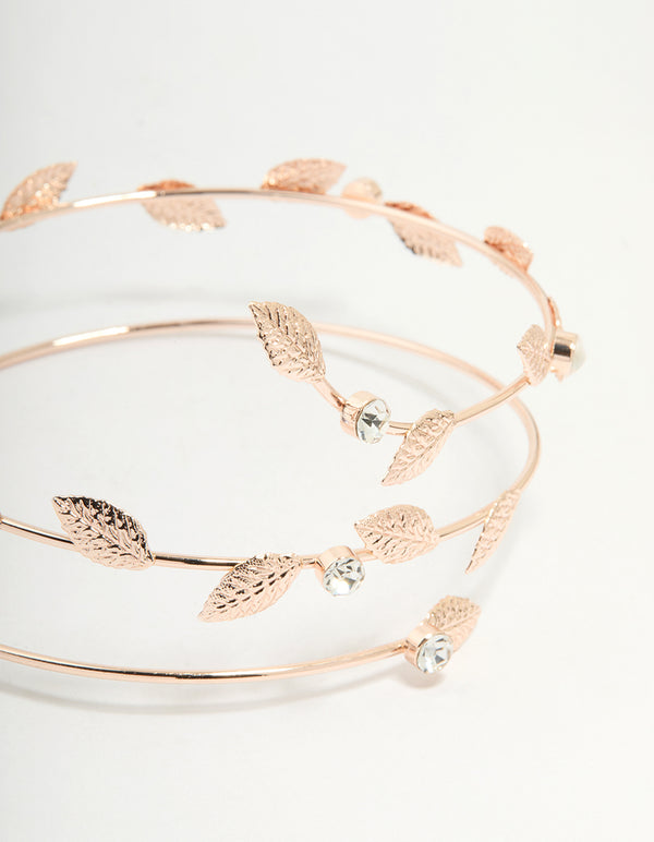 Rose Gold Leaf Wrap Arm Cuff