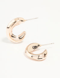 Rose Gold Bubble Small Open Hoop Earrings - link has visual effect only