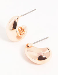 Rose Gold Mini Chunky Huggie Earrings - link has visual effect only