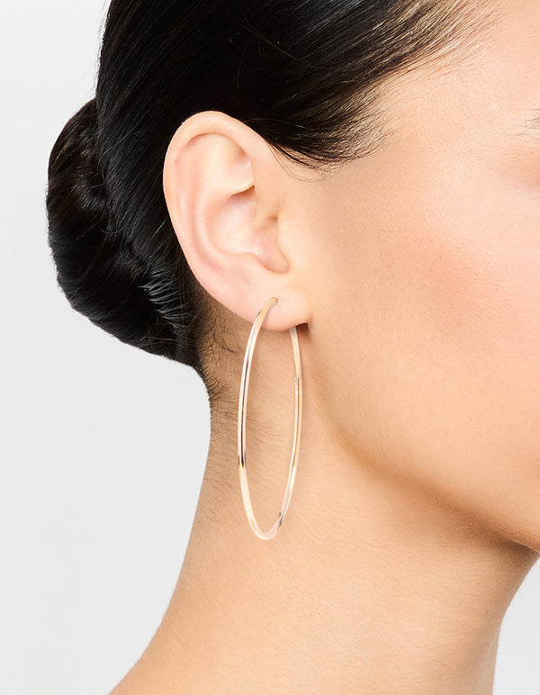 Rose Gold Classic Hoop Earrings