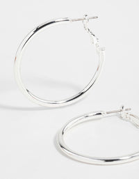 Silver Narrow Hinged Hoop Earrings - link has visual effect only