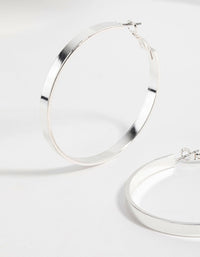 Silver Textured Hoop Earrings - link has visual effect only