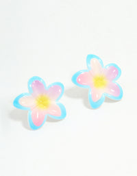 Pastel Acrylic Frangipani Stud Earrings - link has visual effect only