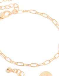 Gold Diamante Circle & Chain Bracelets 3-Pack - link has visual effect only