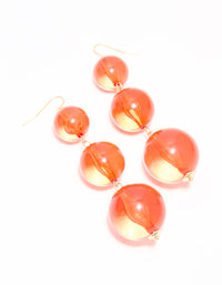 Gold Orange Acrylic Ball Drop Earrings - link has visual effect only