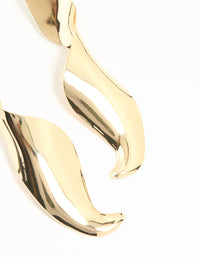 Gold Twisted Large Drop Earrings - link has visual effect only
