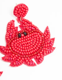 Red Beaded Crab Drop Earrings - link has visual effect only