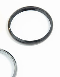 Mixed Metal Dark Blue Bangles 3-Pack - link has visual effect only