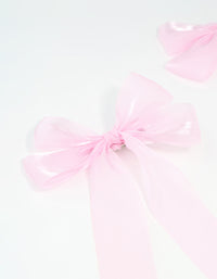 Pink Organza Fabric Large Hair Clips 2-Pack - link has visual effect only