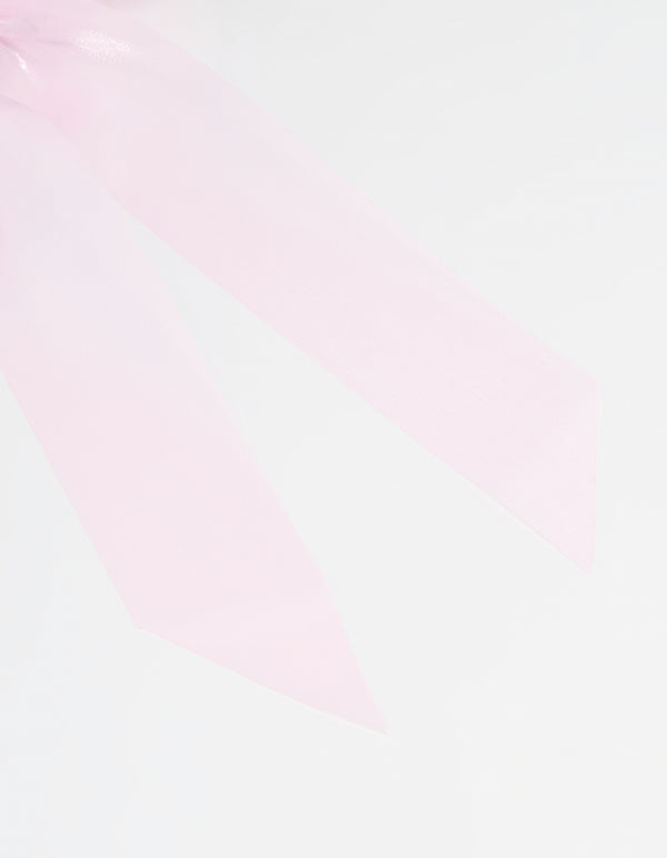 Pink Organza Fabric Large Hair Clips 2-Pack