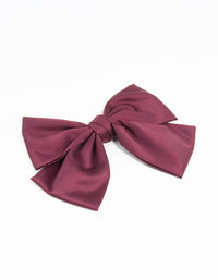 Burgundy Fabric Relaxed Medium Bow Clip - link has visual effect only