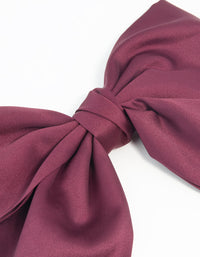 Burgundy Fabric Relaxed Medium Bow Clip - link has visual effect only
