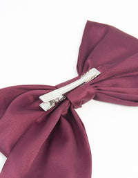 Burgundy Fabric Relaxed Medium Bow Clip - link has visual effect only