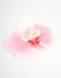Pink Fabric Orchid Flower Clip - link has visual effect only