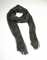 Black Glitter Fabric Draped Scarf - link has visual effect only