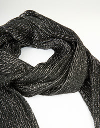 Black Glitter Fabric Draped Scarf - link has visual effect only