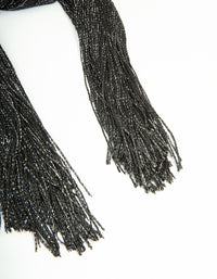 Black Glitter Fabric Draped Scarf - link has visual effect only