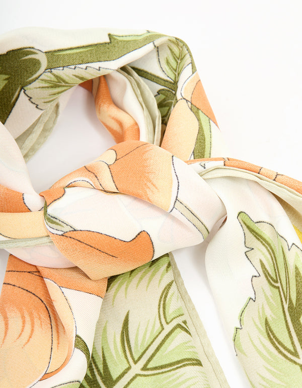 Fabric Large Floral Outline Scarf
