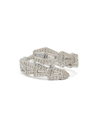 Silver Cubic Zirconia Point Wrap Ring - link has visual effect only
