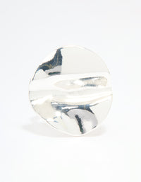 Silver Plated Textured Circle Ring - link has visual effect only