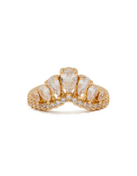 Gold Plated Cubic Zirconia Princess Cut Pear Ring - link has visual effect only