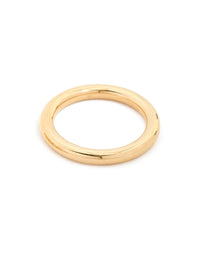 Crafted waterproof gold plated triple band stacking rings in a 3-pack side view - link has visual effect only