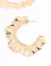 Gold Textured Circle Hoop Earrings - link has visual effect only