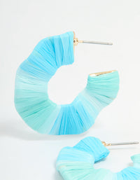 Gold Blue Movement Wrap Hoop Earrings - link has visual effect only