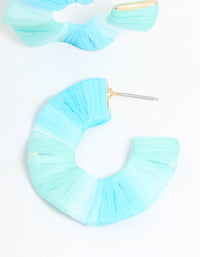 Gold Blue Movement Wrap Hoop Earrings - link has visual effect only