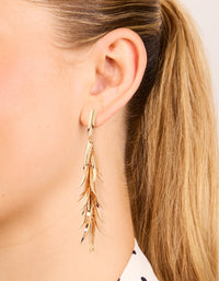 Gold Leaves Drop Earrings - link has visual effect only