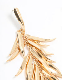 Gold Leaves Drop Earrings - link has visual effect only