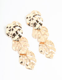 Gold Molten Leaf Drop Earrings - link has visual effect only