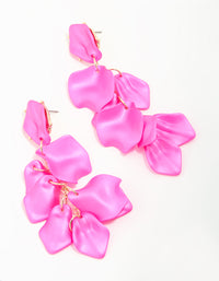 Gold Fuschia Pearlised Petal Drop Earrings - link has visual effect only