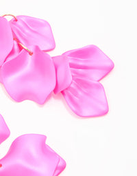 Gold Fuschia Pearlised Petal Drop Earrings - link has visual effect only