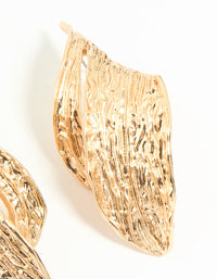 Gold Statement Leaf Stud Earrings - link has visual effect only