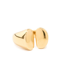 Waterproof Gold Plated Stainless Steel Open Statement Ring - link has visual effect only