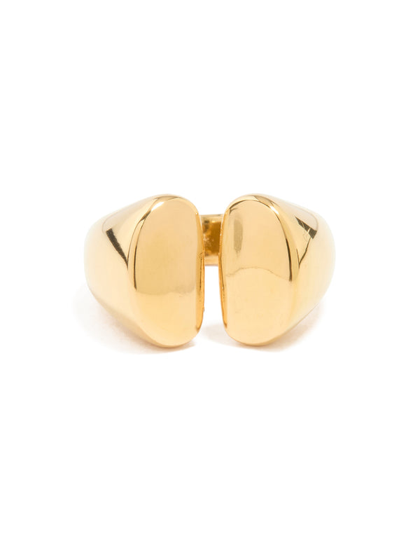 Waterproof Gold Plated Stainless Steel Open Statement Ring