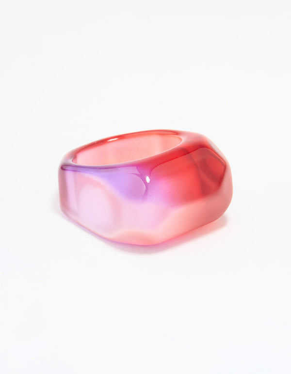 Pink & Purple Marbled Chunky Ring