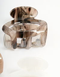 Neutral Acrylic Mini Oval Claw Clips 3-Pack - link has visual effect only