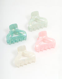Multicoloured Small Shaped Claw Clips 4-Pack - link has visual effect only