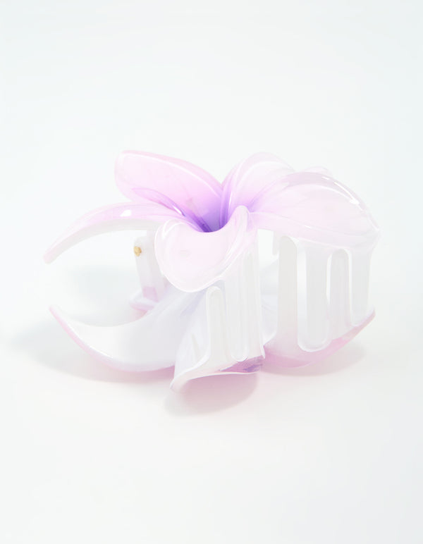 Purple Ombre Pearlised Frangipani Claw Clip