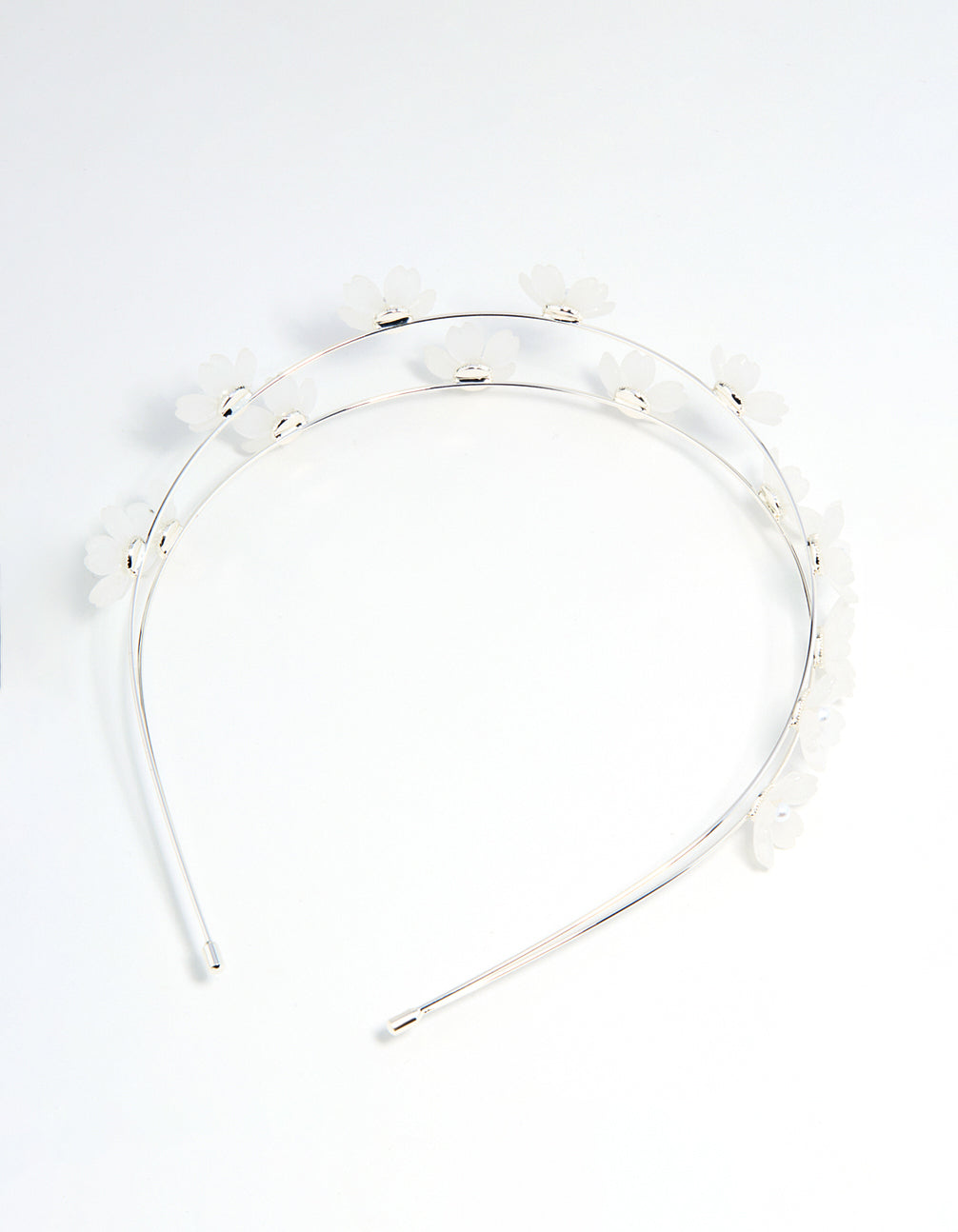 Silver Pearl Small Flower Headband