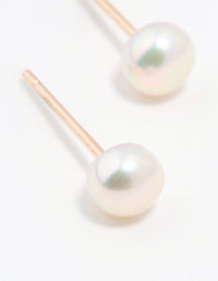Rose Gold Plated Sterling Silver Freshwater Pearl Stud Earrings - link has visual effect only