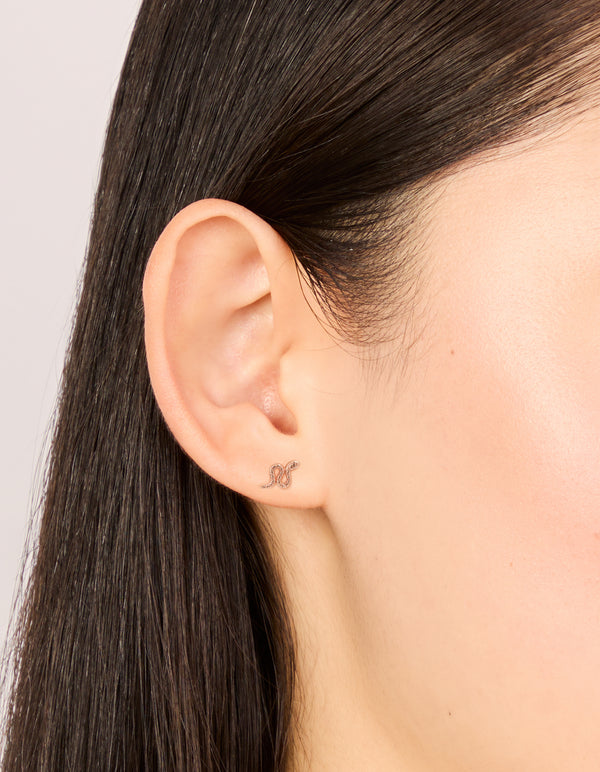 Rose Gold Plated Sterling Silver Snake Studs