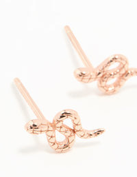 Rose Gold Plated Sterling Silver Snake Studs - link has visual effect only
